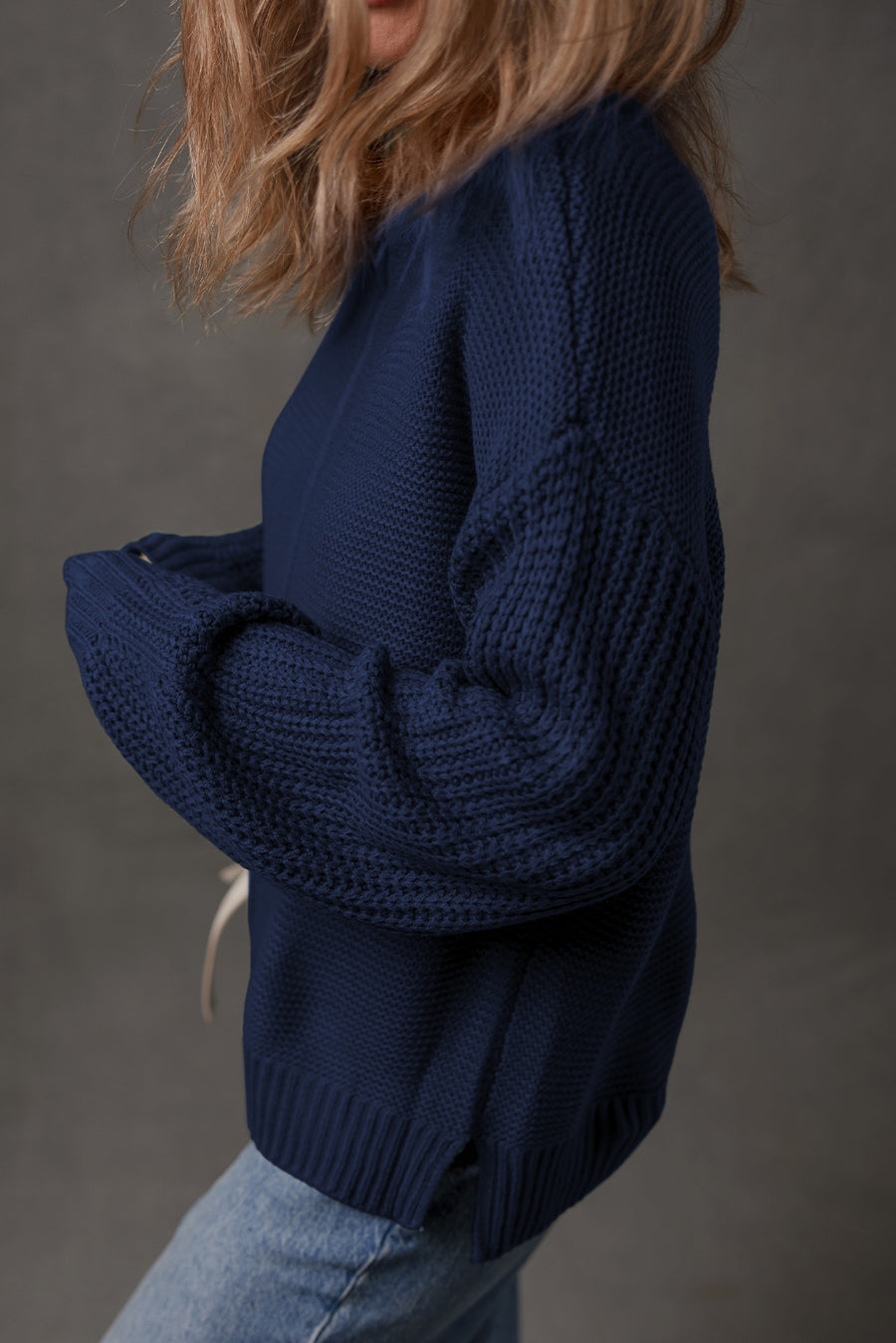 Front Seam Drop Shoulder Loose Fit Sweater- 3 Colors