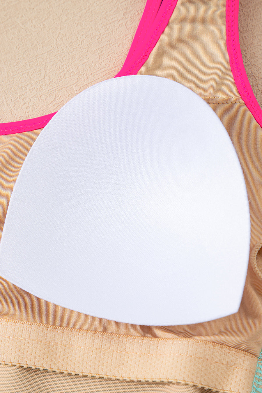Textured Color Block One-Piece Swimsuit