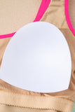 Textured Color Block One-Piece Swimsuit
