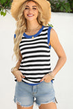 Striped Contrast Trim Sleeveless Sweater Vest- 3 Colors