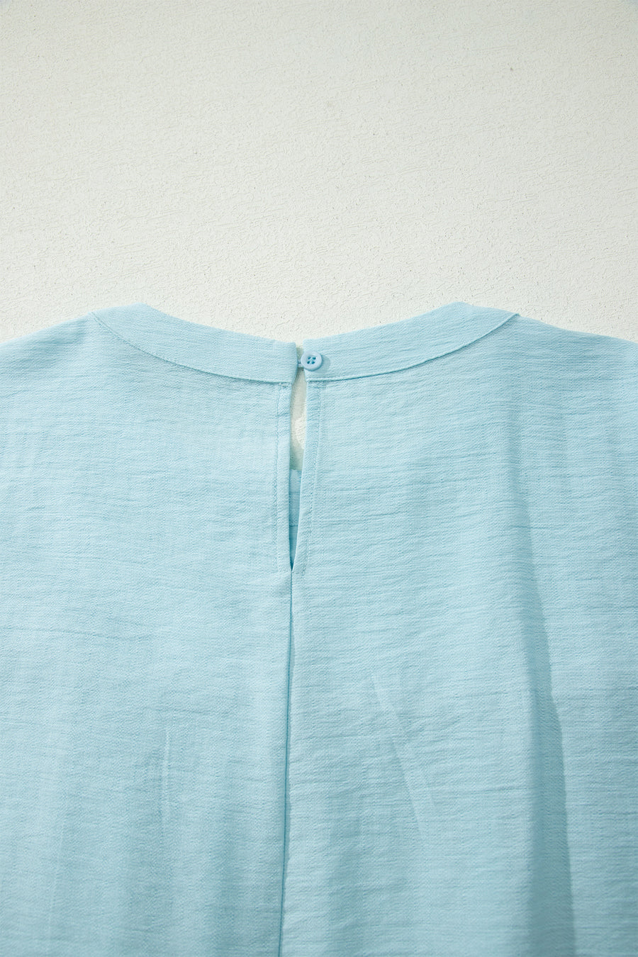Meadow Mist Green Tie Half Sleeve Pleated Detail Babydoll Blouse
