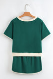 *Pre-Order* Color Block Drop Shoulder T-Shirt and Skort Set- 5 Colors