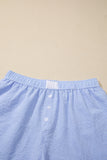 Gingham Button Detail Lace Trim Boxer Shorts- 2 Colors
