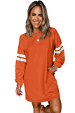 Varsity Striped Long Sleeve Loose Mini Dress with Pockets- 5 Colors