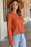 Asymmetric Seam Long Sleeve Shirt- 3 Colors