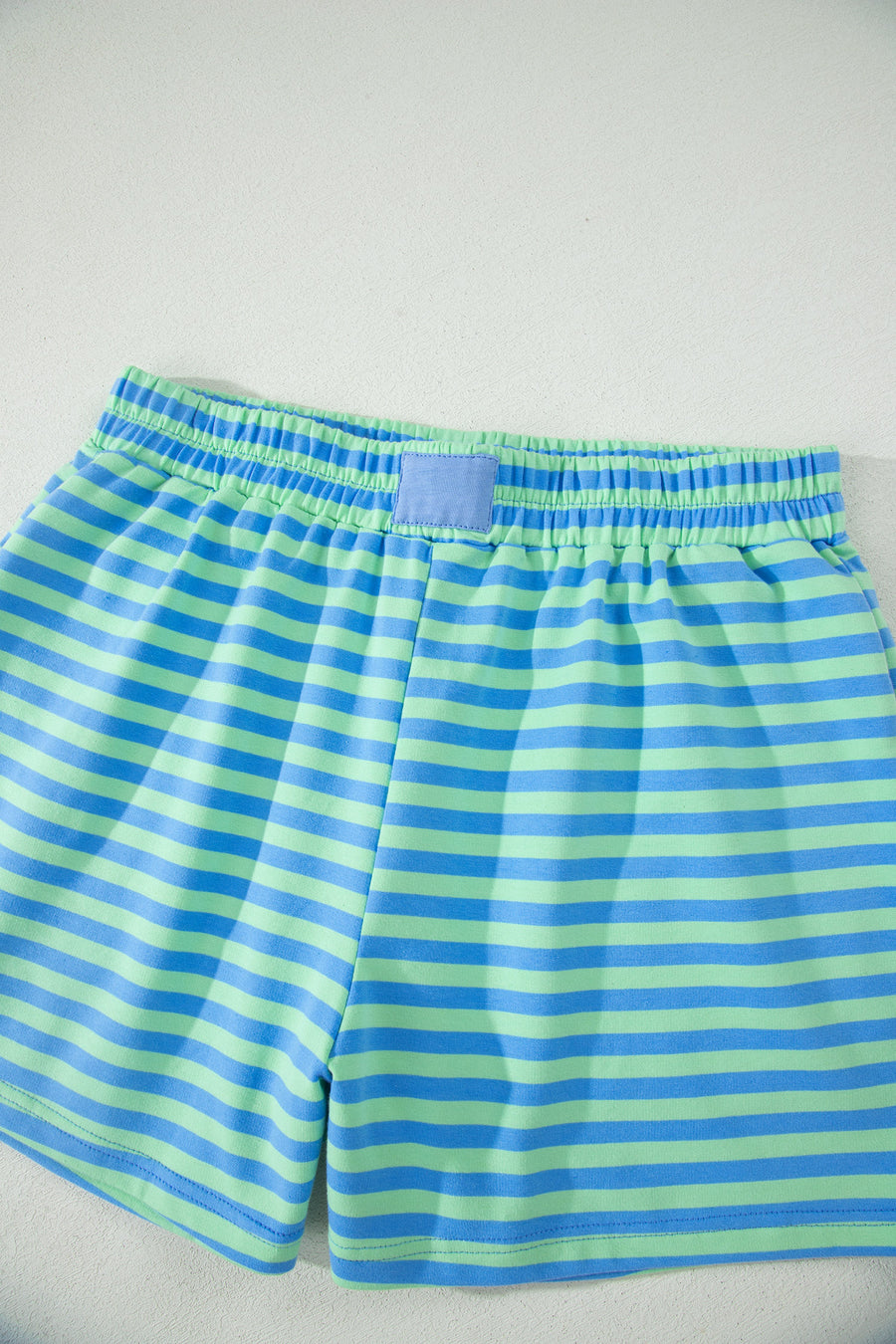 Striped Ribbed Short Sleeve T-Shirt and Shorts Set- 3 Colors