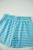 Striped Ribbed Short Sleeve T-Shirt and Shorts Set- 3 Colors
