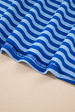 Striped Ribbed Cap Sleeve Crew Neck T-Shirt- 2 Colors