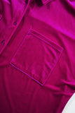 Plus Size Bright Pink Velvet Chest Pocket Drop Shoulder Shirt