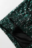 Evergreen Glitter Sequin Open Front Long Sleeve Cardigan