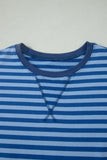 Striped Ribbed Short Sleeve T-Shirt and Shorts Set- 3 Colors