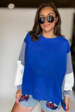 Striped Patchwork Sleeve Colorblock Sweatshirt- 3 Colors