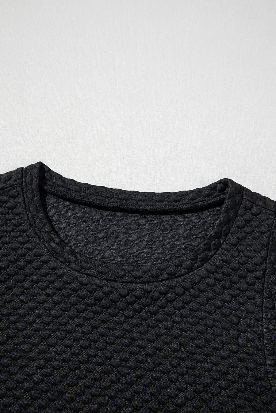 Black Textured Cap Sleeve T Shirt Shift Mini Dress