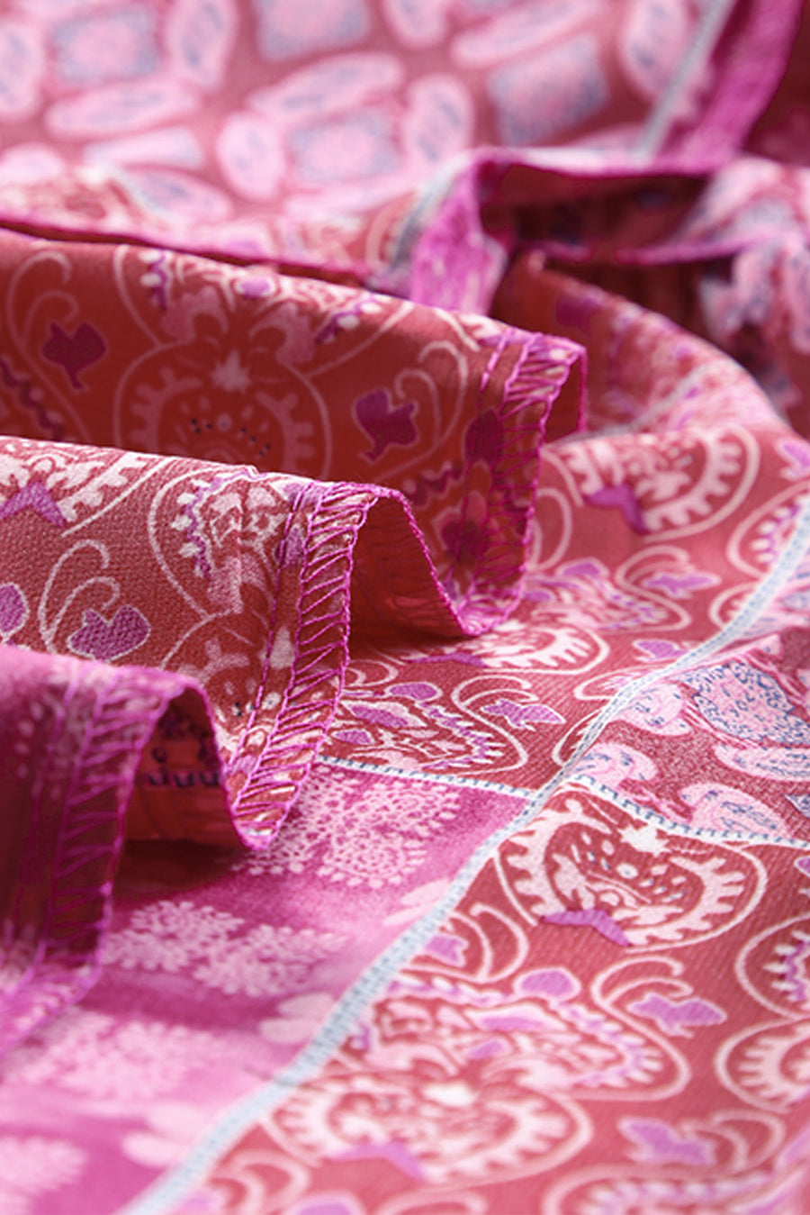 Tiered Paisley Print Maxi Skirt with Pockets