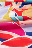 Abstract Print Flutter Sleeve Tiered Mini Dress