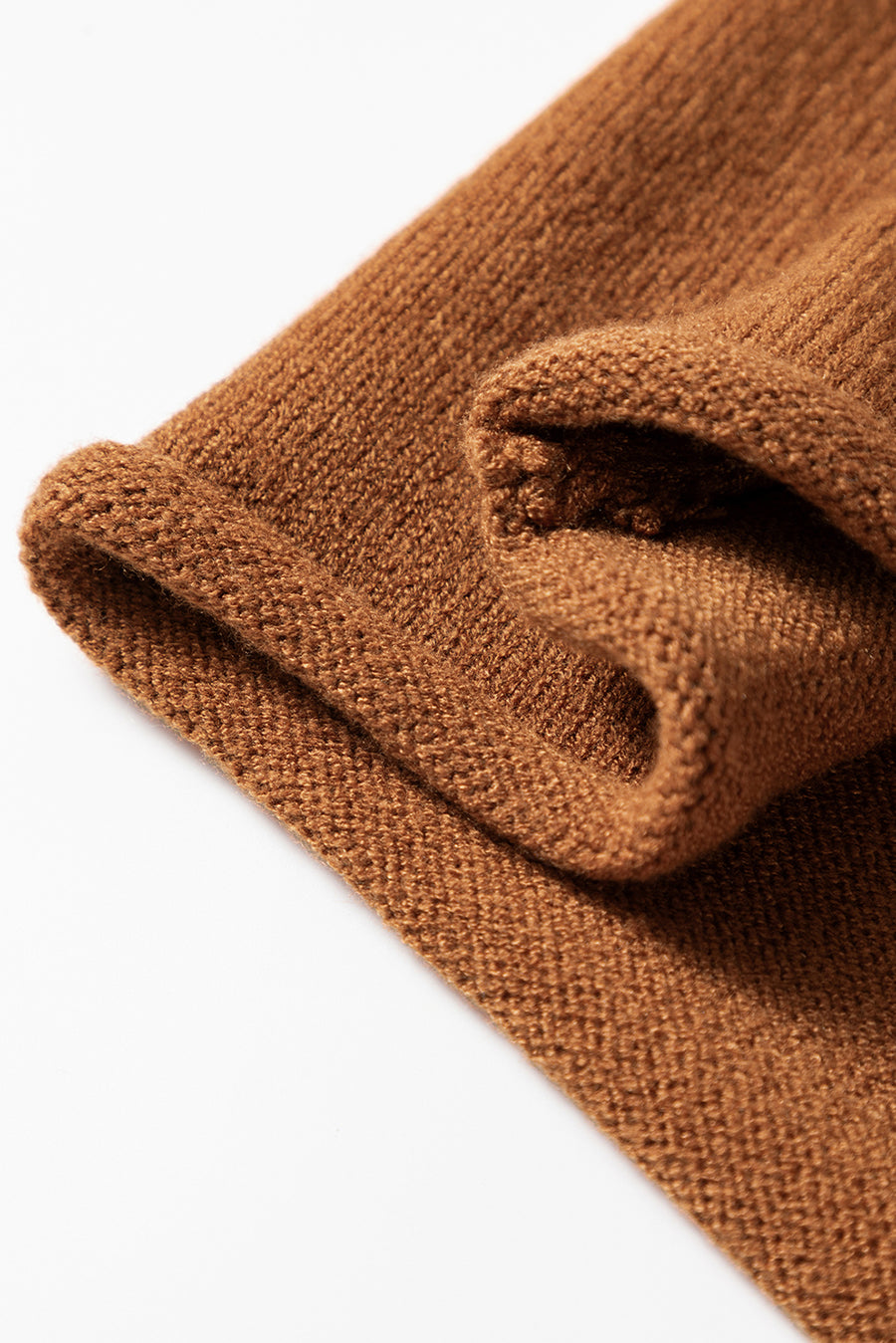 Rust Ribbed Detail Mini Sweater Dress
