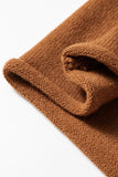 Rust Ribbed Detail Mini Sweater Dress