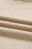 Contrast Drawstring Hoodie and High Waist Pants Corduroy Set- 5 Colors