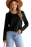 Asymmetric Seam Long Sleeve Shirt- 3 Colors