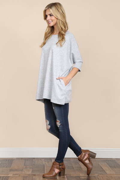 Oversized Drop Shoulder Pocket Tunic- 3 Colors