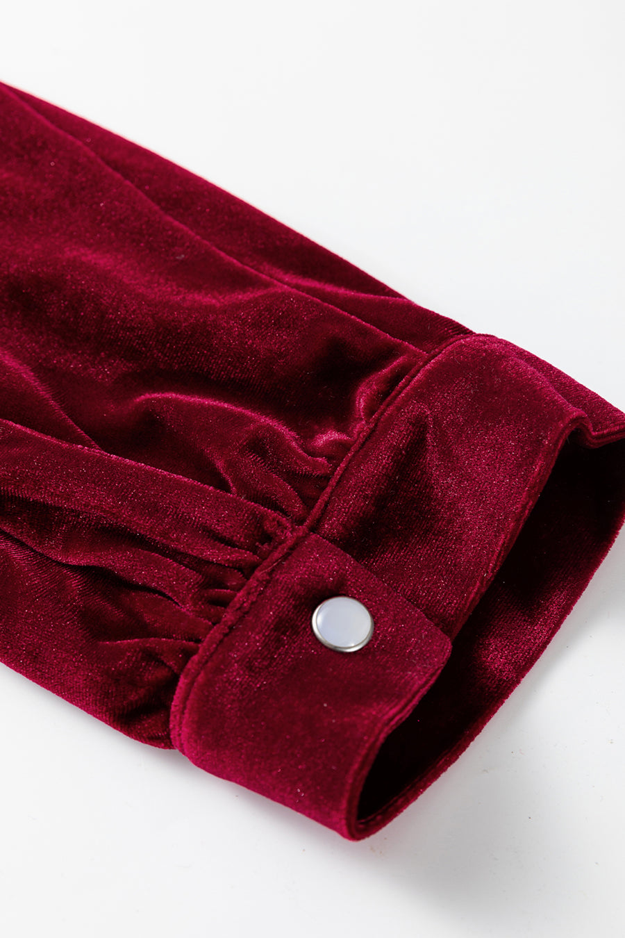 Velvet Asymmetric Button Keyhole Long Sleeve Blouse- 2 Colors