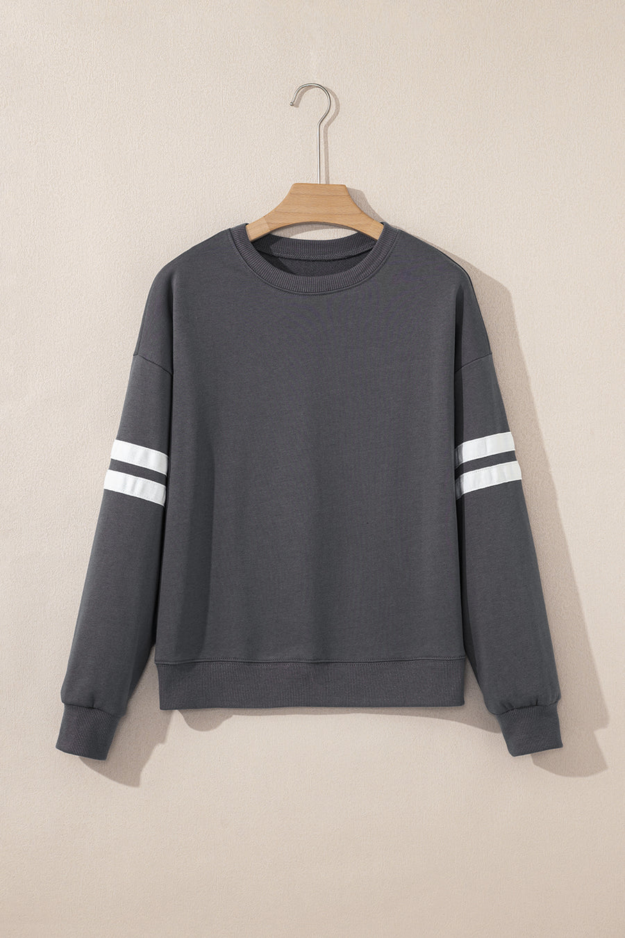 Varsity Striped Sleeve Loose Fit Sweatshirt- 8 Colors