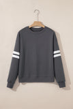 Varsity Striped Sleeve Loose Fit Sweatshirt- 8 Colors