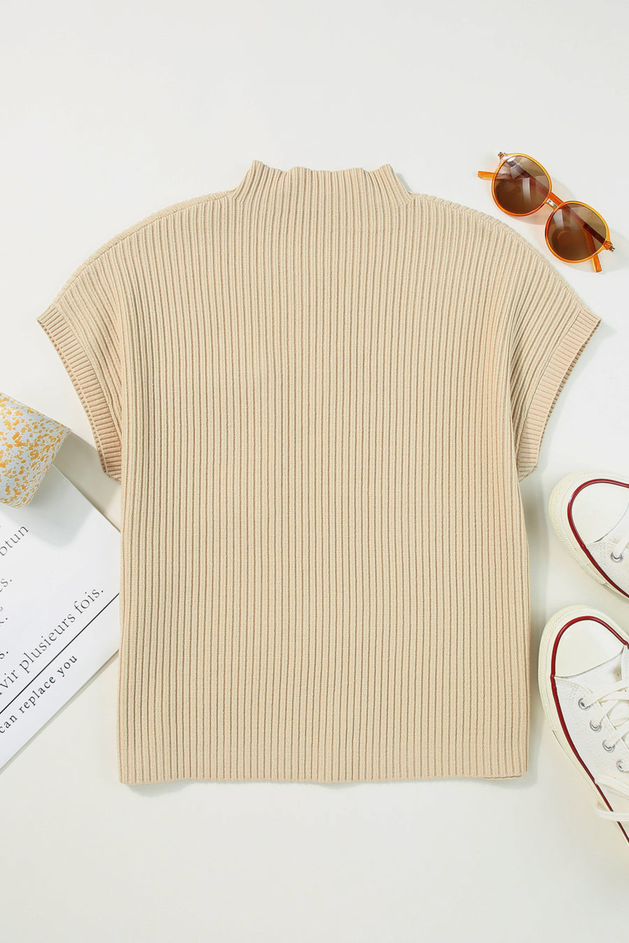 Green Pocket Ribbed Knit Short Sleeve Sweater- 9 Colors