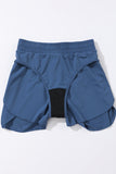 Drawstring Elastic Waist Built-In Brief Swim Shorts- 2 Colors