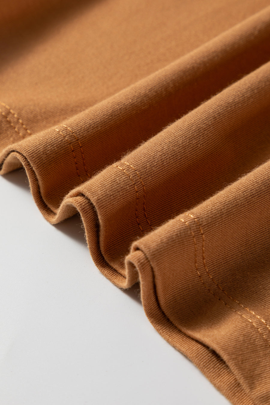 Chestnut Solid Color Long Sleeve Slim Fit Top