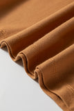 Chestnut Solid Color Long Sleeve Slim Fit Top