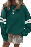 Varsity Striped Sleeve Loose Fit Sweatshirt- 8 Colors