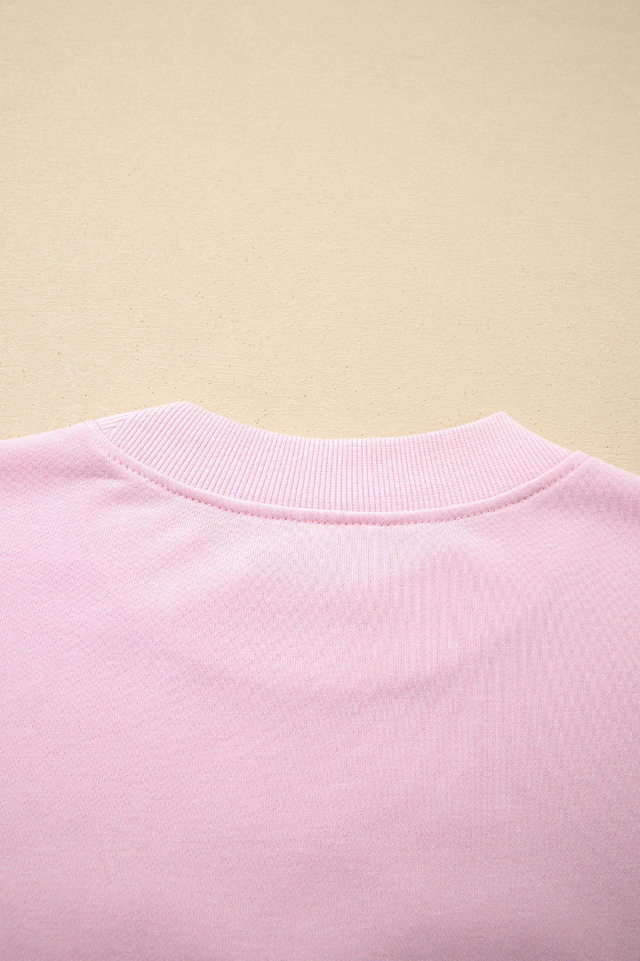 Light Pink Heart Quilt Patch Oversized Sweatshirt
