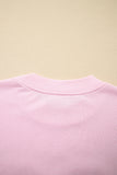 Light Pink Heart Quilt Patch Oversized Sweatshirt