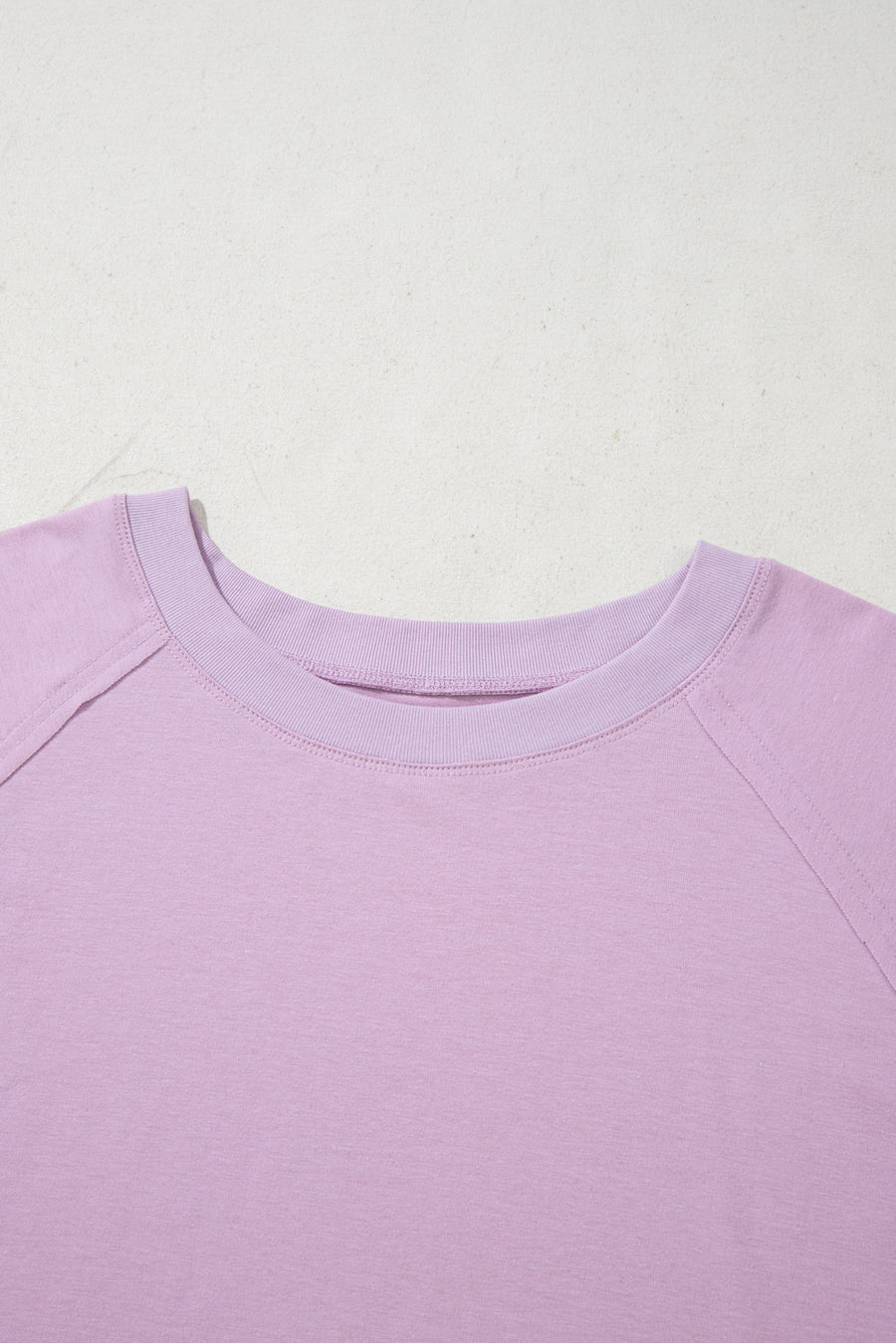 Plus Size Lavender Floral Patched Color Block Pullover Shirt