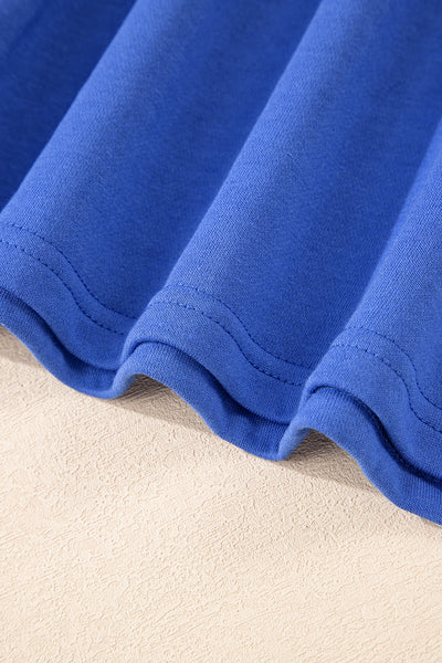 Tillandsia Purple Preppy Striped Sleeve Loose Mini Dress