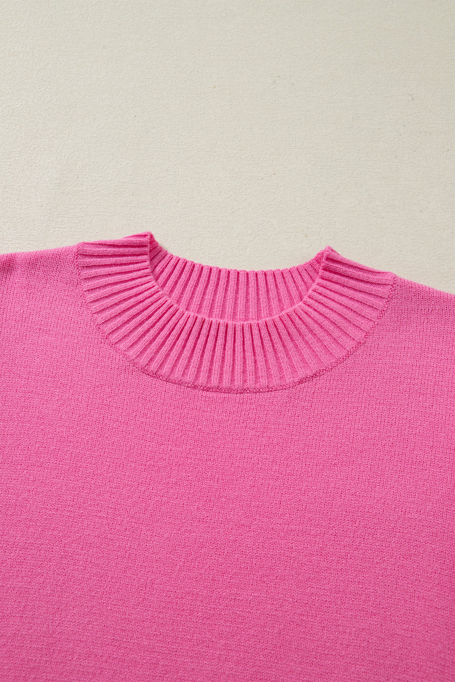 Ribbed Trim Crew Neck Ruffled Short Sleeve Sweater- 3 Colors