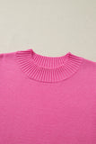 Ribbed Trim Crew Neck Ruffled Short Sleeve Sweater- 3 Colors