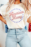 White American Honey Rhinestone Graphic T-Shirt