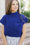 Green Pocket Ribbed Knit Short Sleeve Sweater- 9 Colors