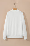 White Faux Patchwork Print USA and American Flag Reversible Sweatshirt