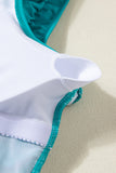 Solid Color Ruffle Trim One-Shoulder One-Piece Swimsuit- 3 Colors