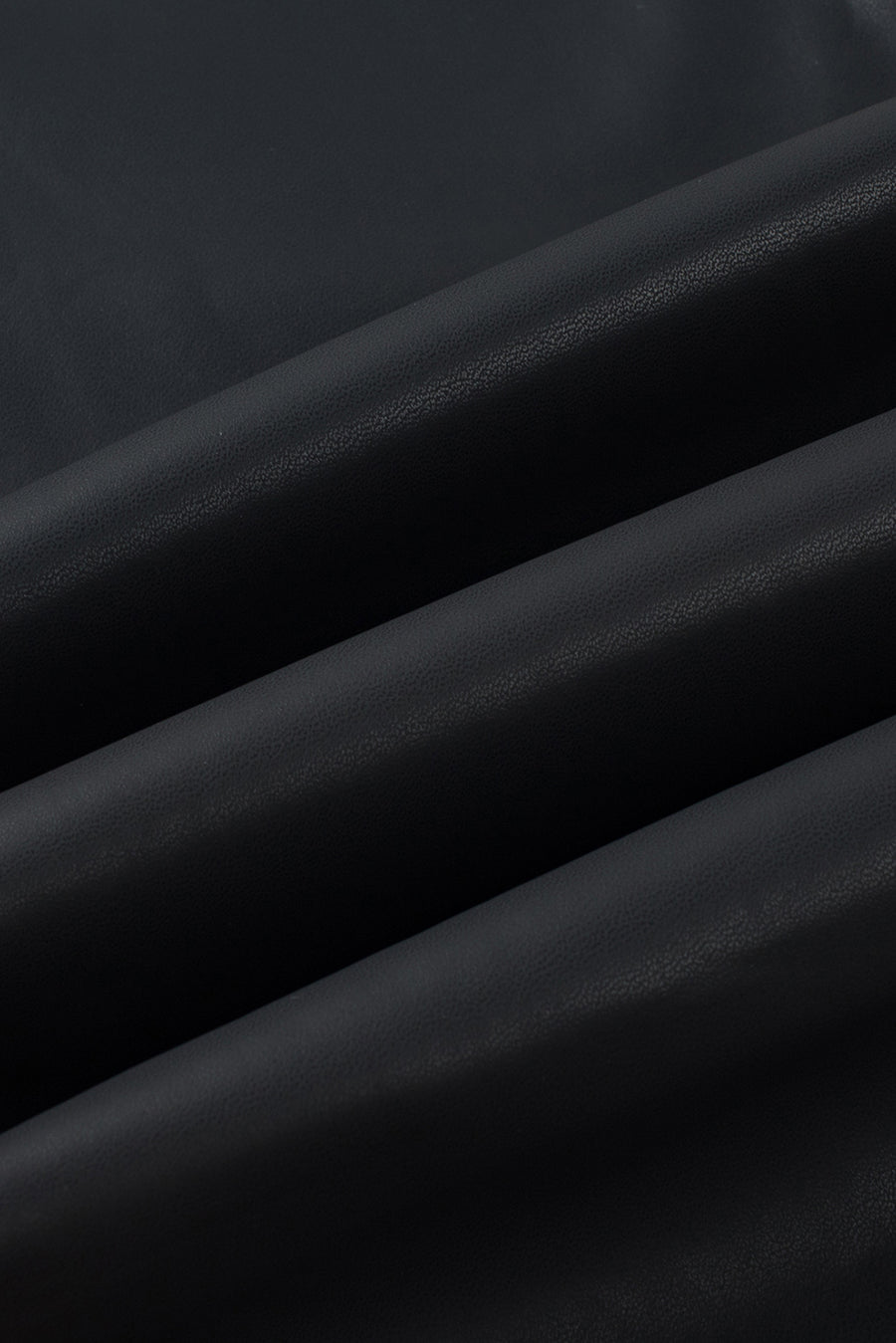 Black Piping Trim Sleek Faux Leather High Waist Leggings