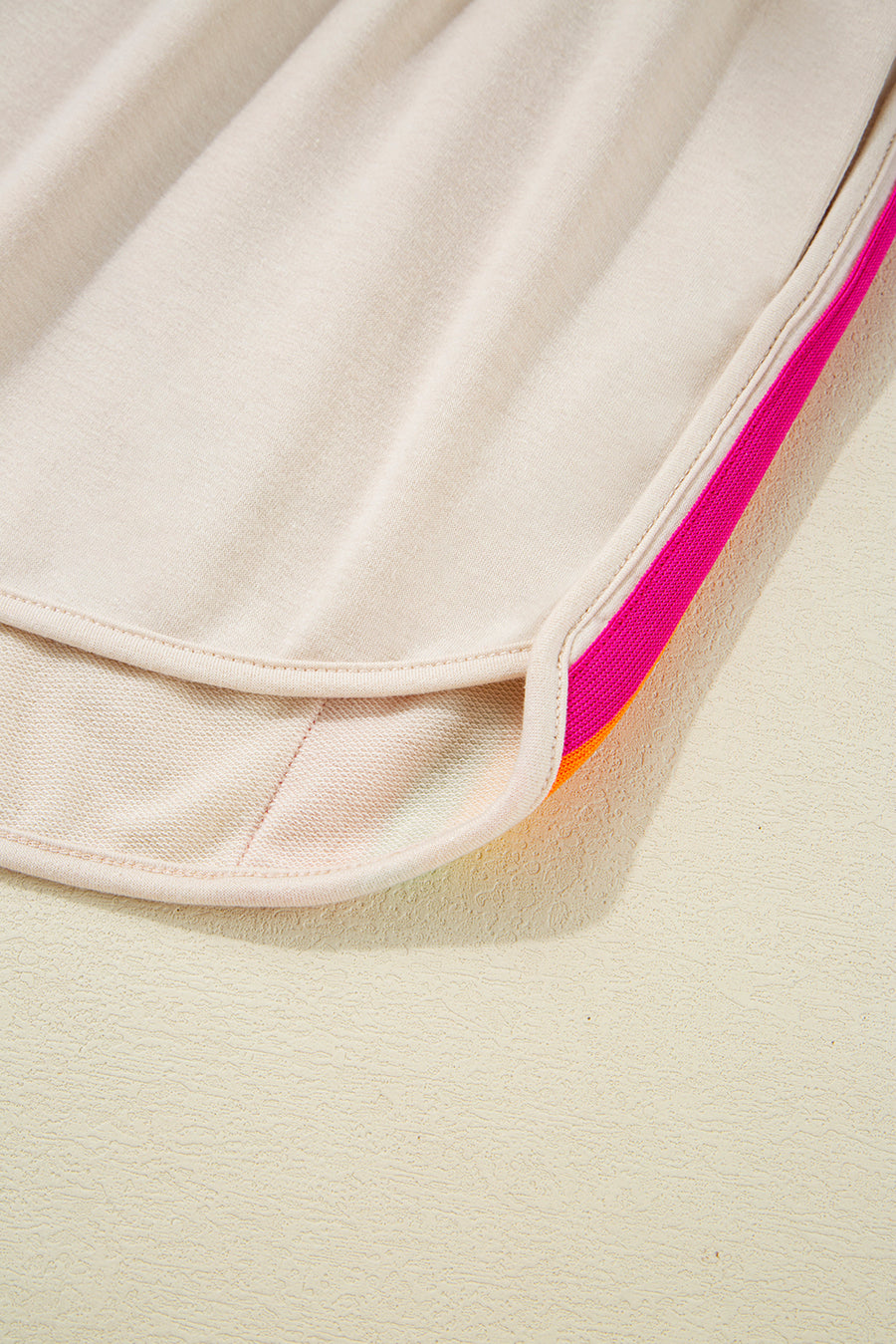 Beige Rainbow Striped T-Shirt and Short Set