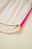 Beige Rainbow Striped T-Shirt and Short Set