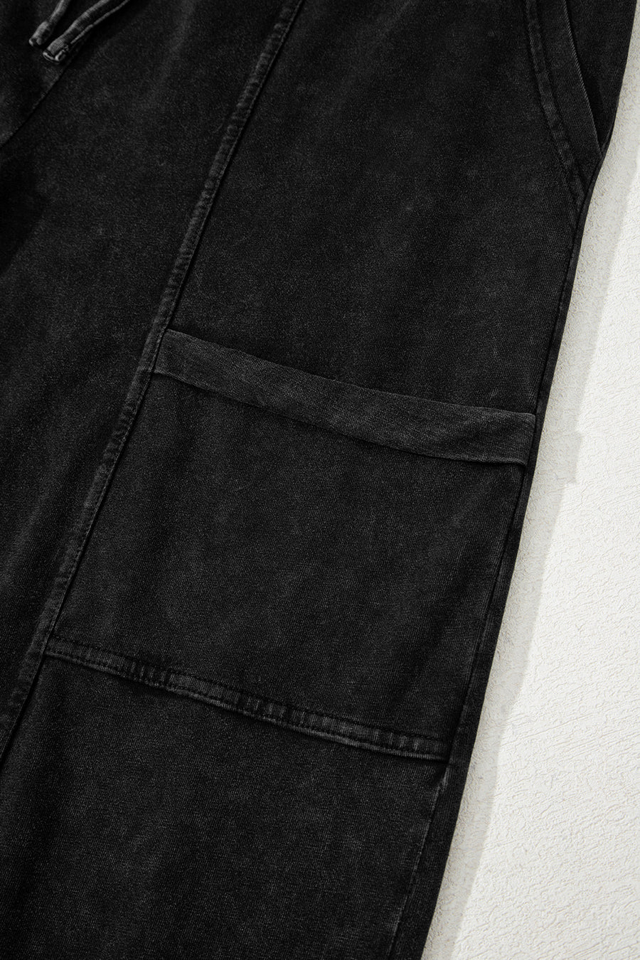 Mineral Wash Exposed Seam Wide Leg Cargo Pants- 3 Colors