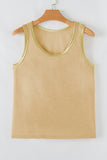 Contrast Trim Crew Neck Tank Top- 2 Colors