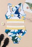 Floral Print Cutout Racerback High-Waist Tankini- 2 Styles