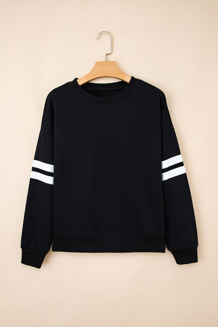 Varsity Striped Sleeve Loose Fit Sweatshirt- 8 Colors