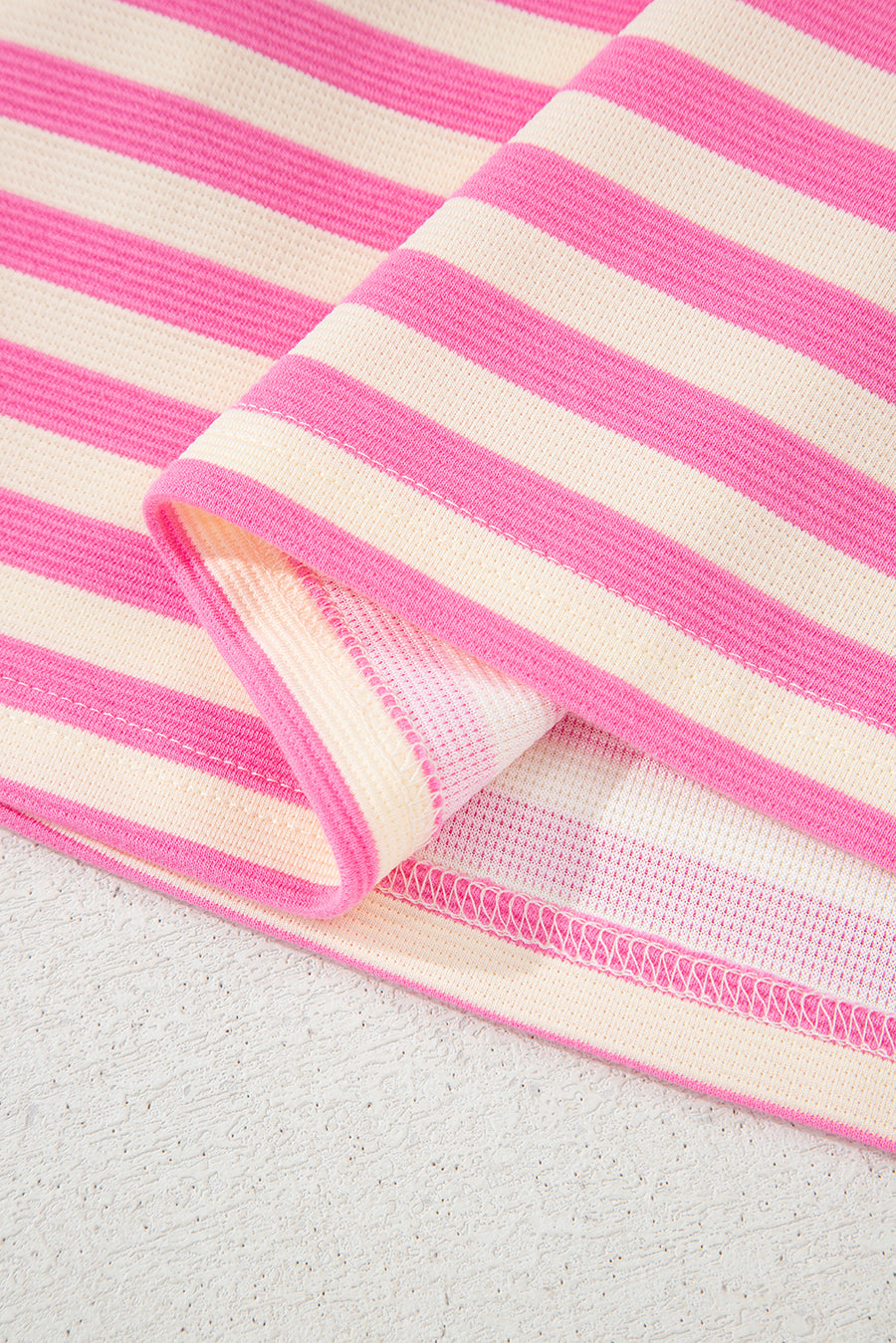 Striped Ruffle Short Sleeve Contrast Neckline Mini Dress- 3 Colors